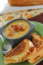 Corn Chowder and Grilled Bacon sandwiches