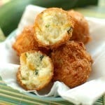 Zucchini Cheddar Hushpuppies from EatinontheCheap.com