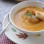 Butternut Squash Soup with Parmesan Sage Croutons