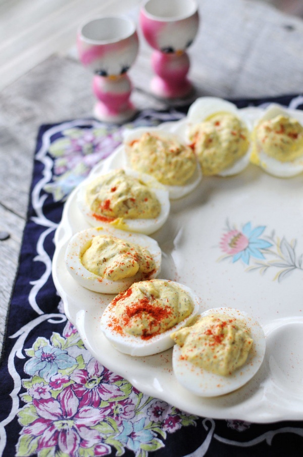 Horseradish Dill Deviled Eggs