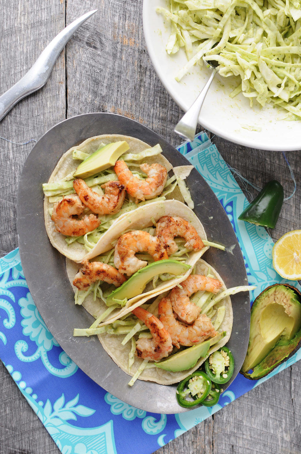 Shrimp Tacos with Jalapeno Slaw