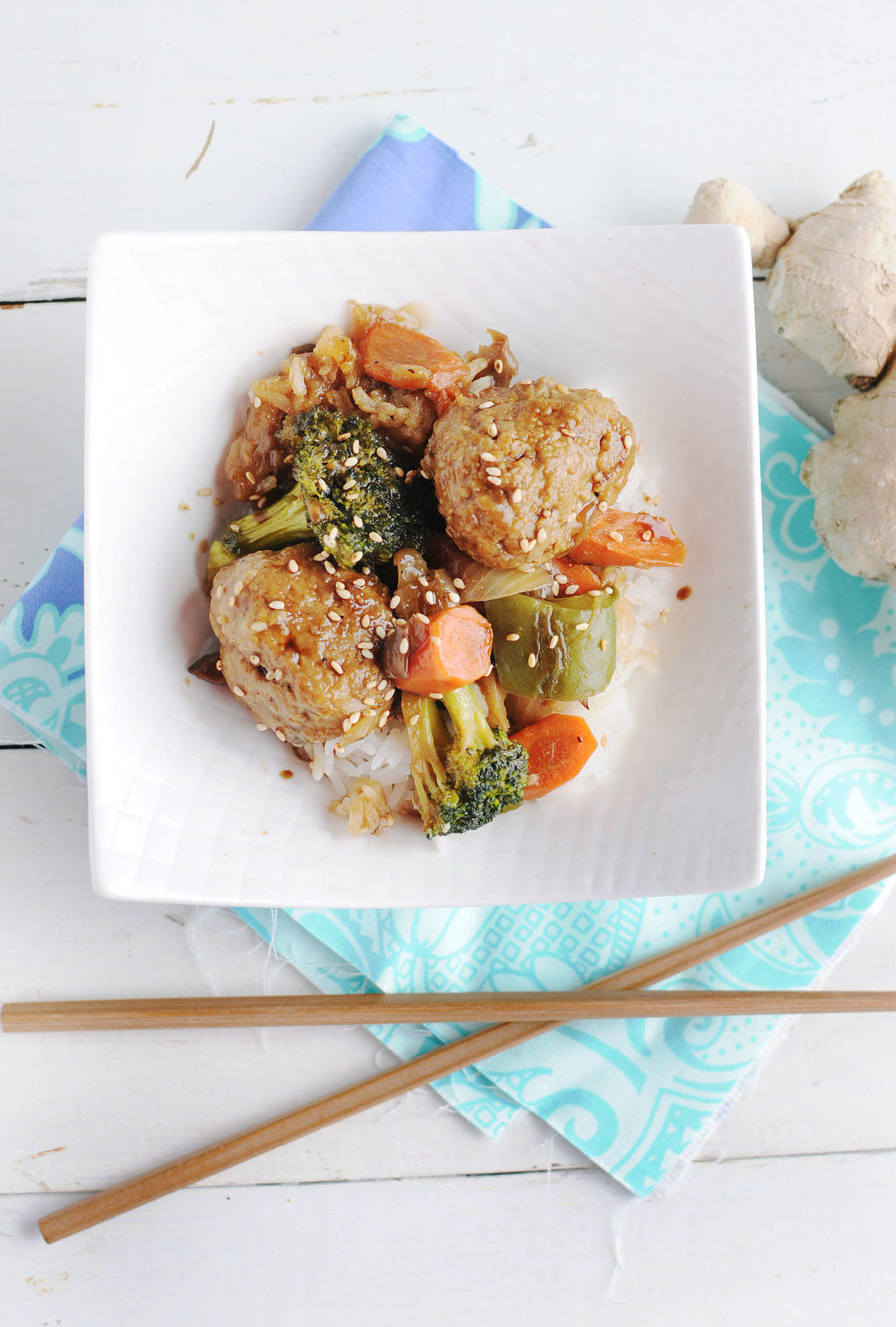 Turkey Teriyaki Meatball Stirfry