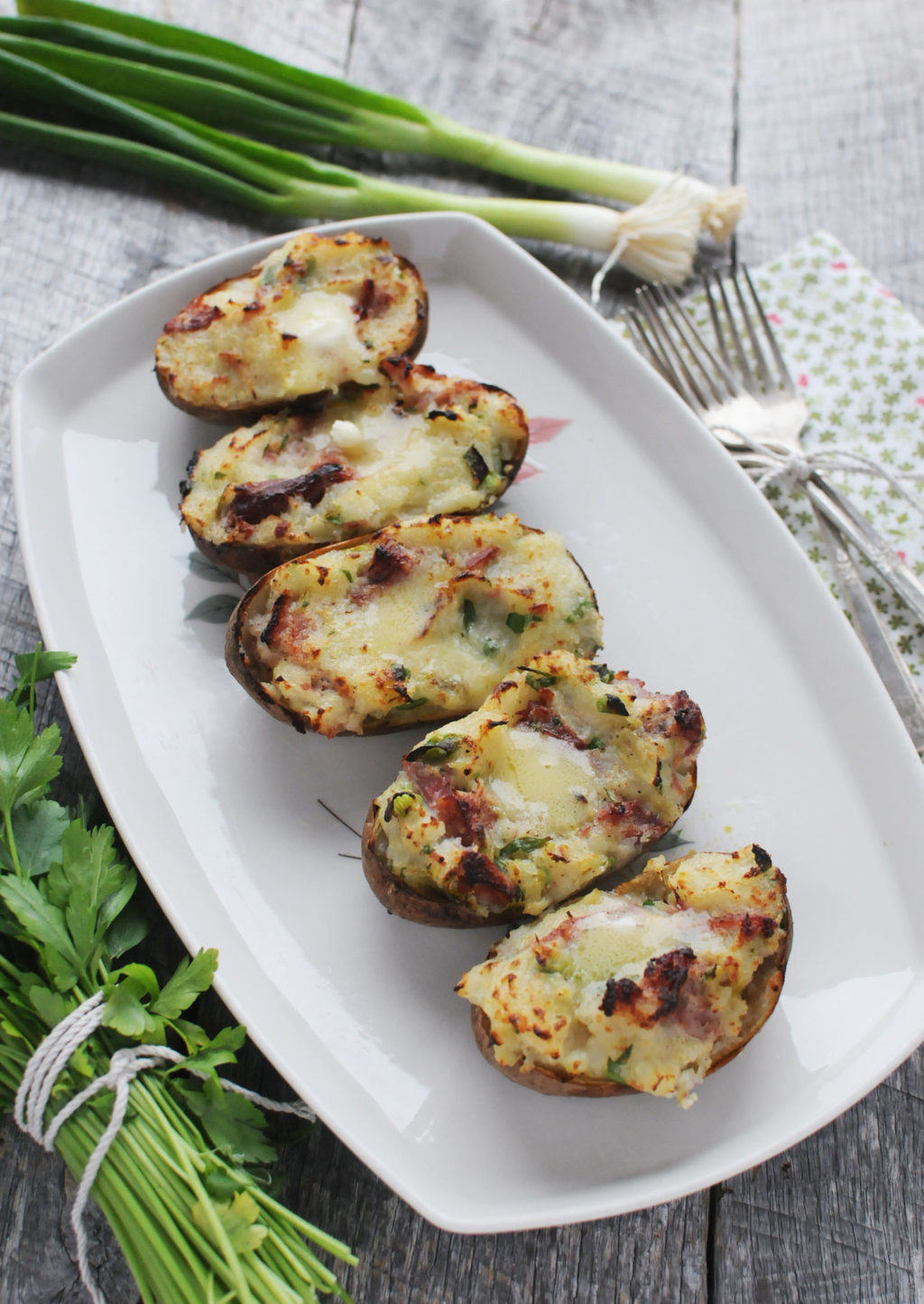 Twice Baked Colcannon Potatoes for St. Patrick's Day