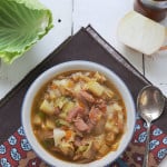 Ham and Cabbage Soup in a bowl