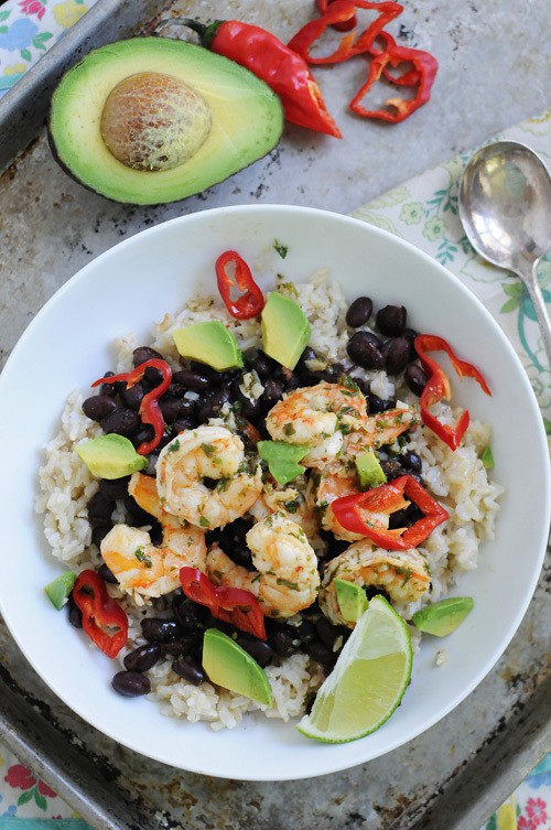 Garlic Shrimp Rice Bowl