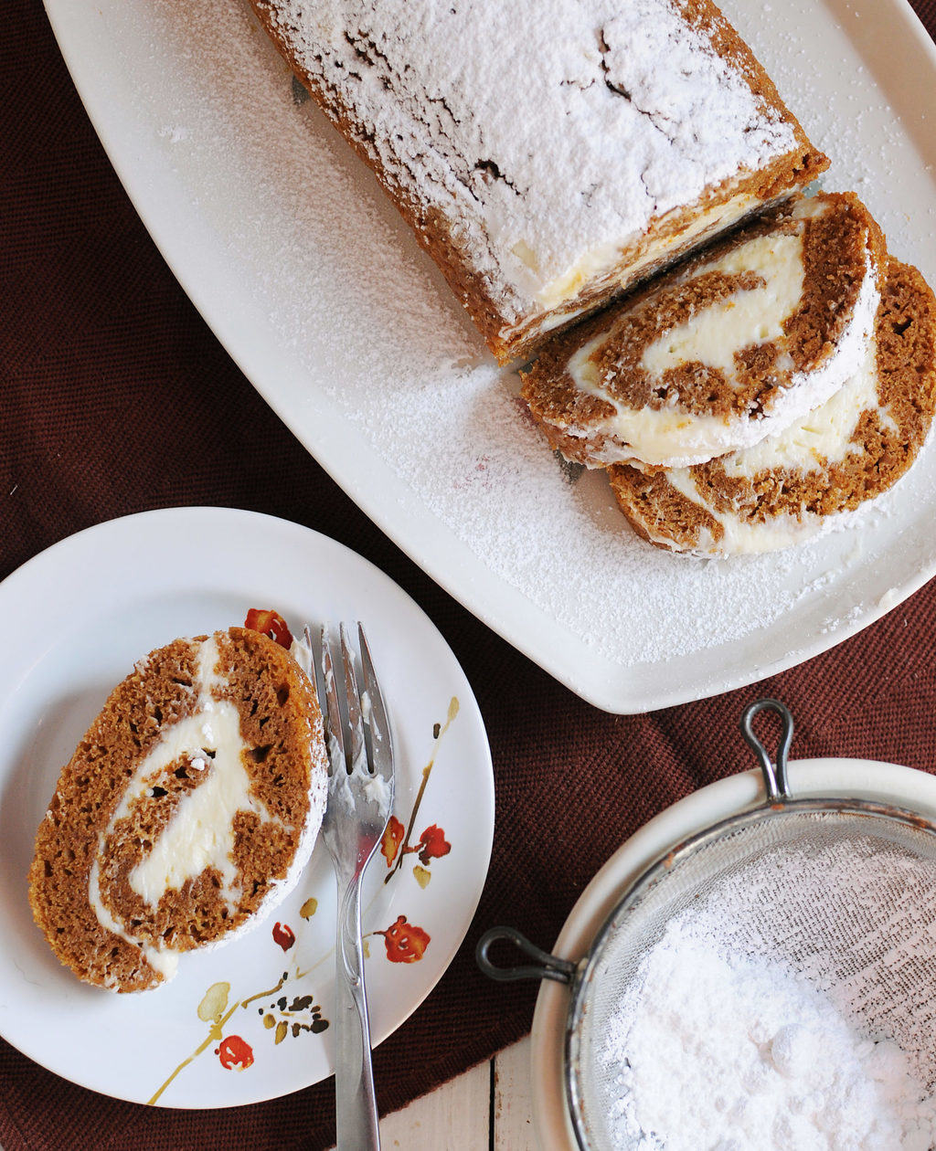 Pumpkin Cake Roll from EatinontheCheap.com