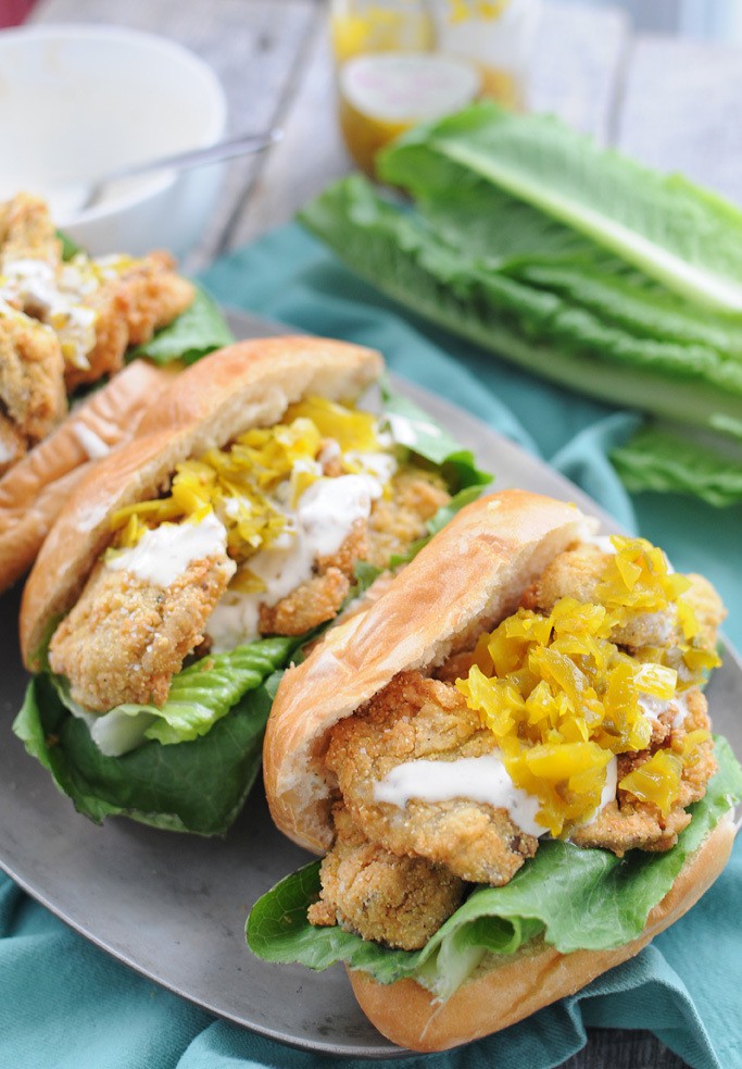 Fried Oyster Mushroom Po'Boy