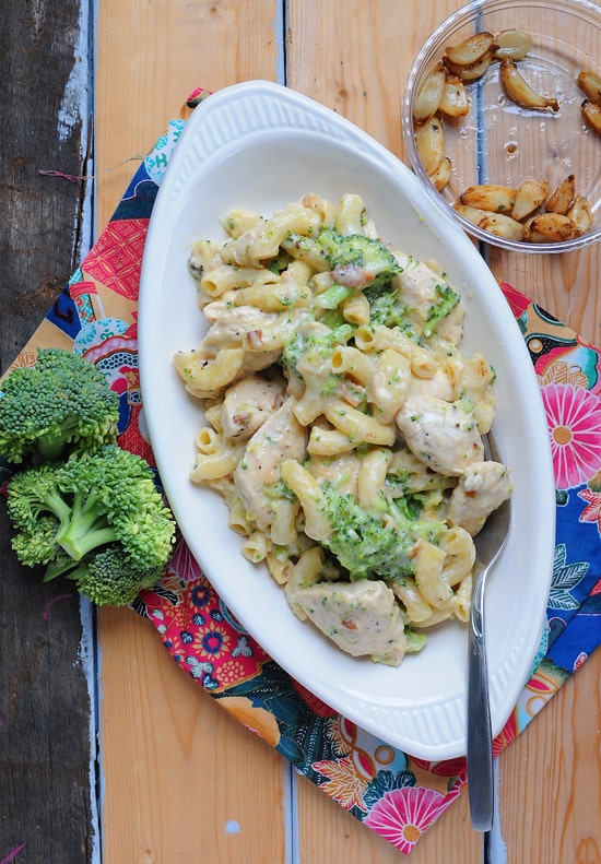 Roasted Garlic Chicken And Broccoli Pasta