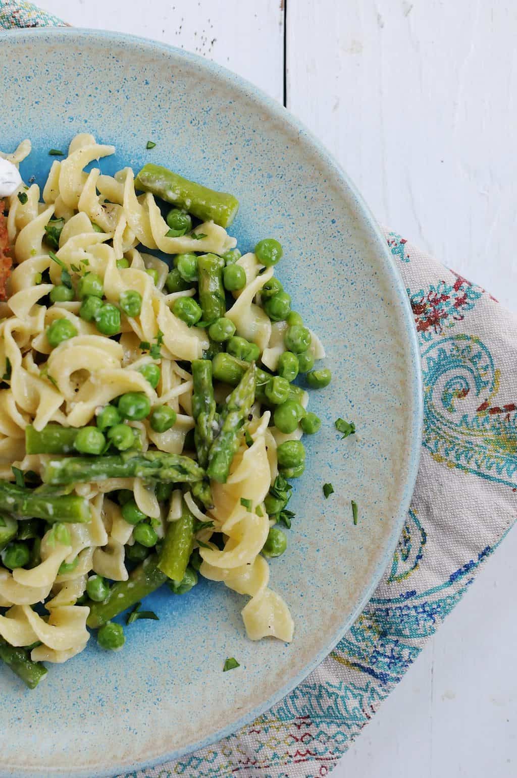 Easy Parmesan Spring Noodles