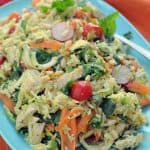 Summer Chicken and Rice Salad with fresh veggies