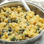 Spring Parmesan Pasta with Peas and Swiss Chard