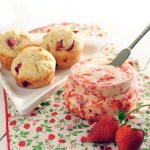 Strawberry Muffins with Whipped Strawberry Butter