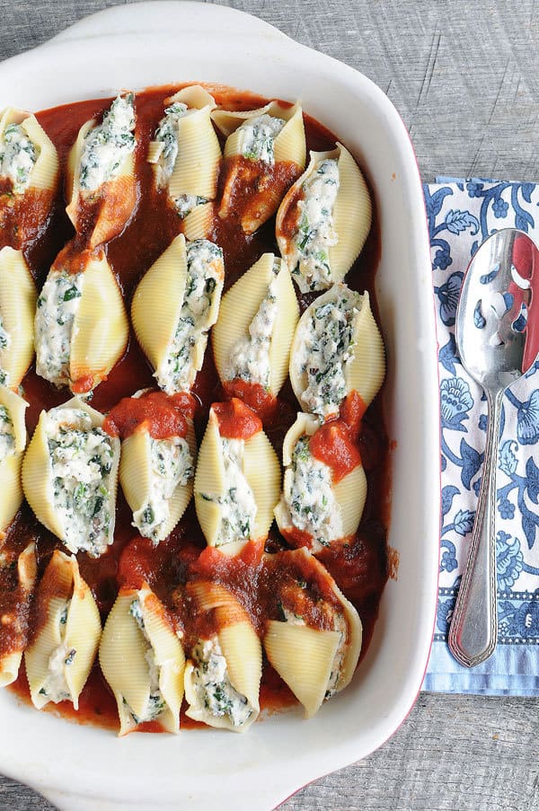 Spinach and Mushroom Stuffed Shells