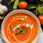 Oven Roasted Tomato Basil Soup