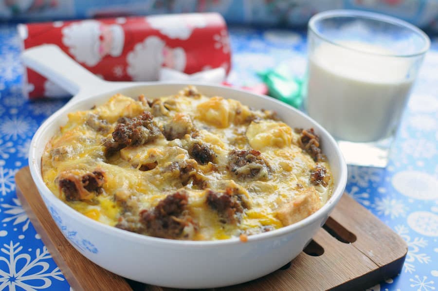 Sausage Cheddar Apple Breakfast Casserole