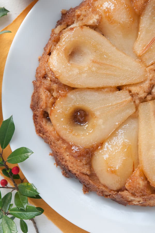 Upside Down Pear Cake close