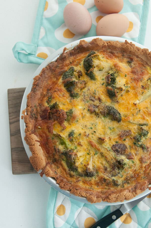 Keto Broccoli Bacon Cheddar Quiche