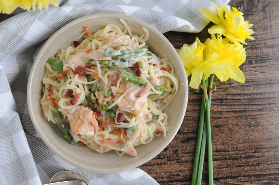 Salmon Pasta Primavera