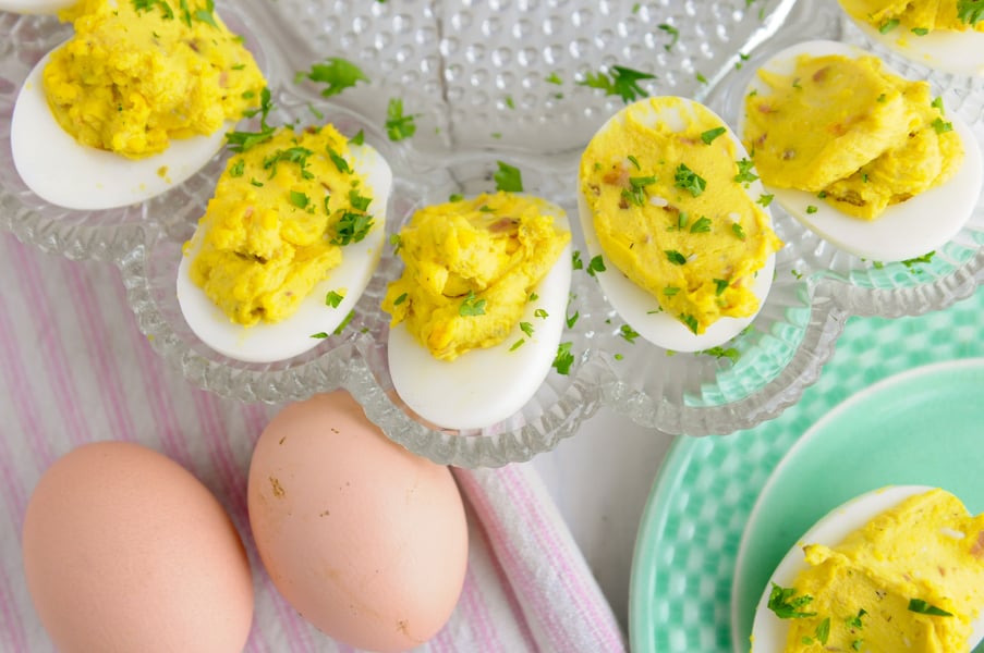 Bacon Blue Cheese Deviled Eggs