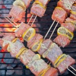 Grilled Lemon Garlic Butter Salmon Kebabs