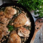 Braised Chicken Thighs with Spinach and White Beans