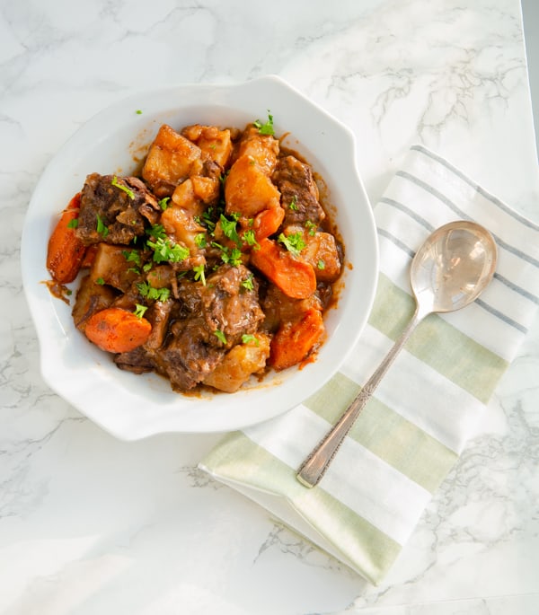 Old Fashioned Beef Stew with red wine