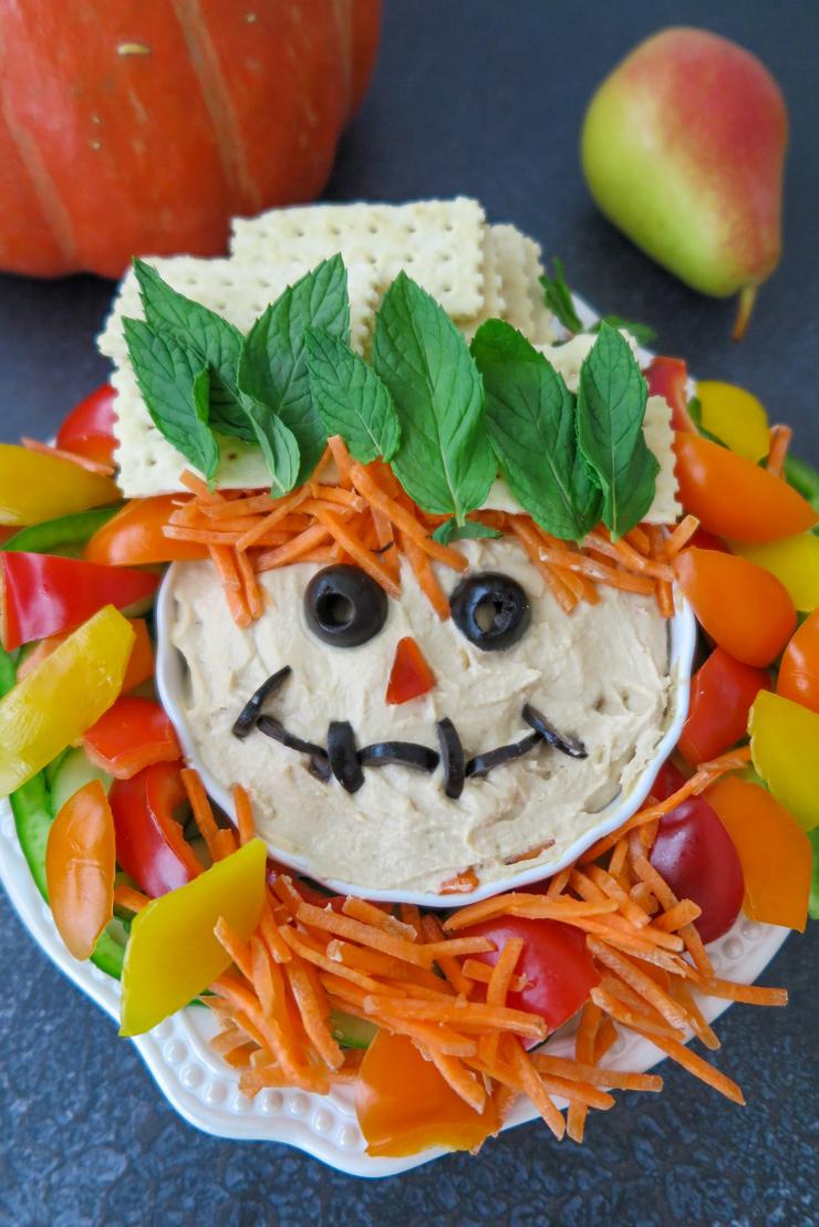 Scarecrow Dip Appetizer - Best Halloween Party Platter Ideas